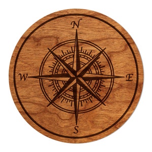 Compass Coaster – Crafted from Cherry or Maple Wood