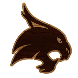 Bobcat-magneet Texas State University - gemaakt van kersen- of esdoornhout - Texas State Bobcats