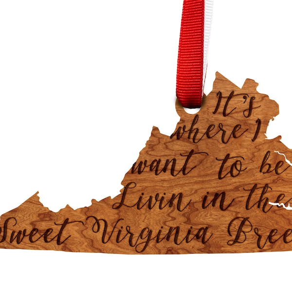 Sweet Virginia Breeze Ornament – Crafted from Cherry Wood