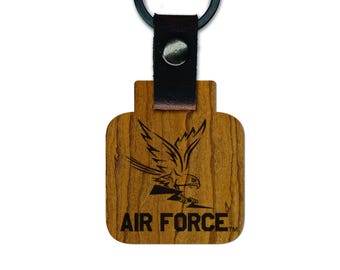 Air Force Academy Wooden Keychain – Crafted from Cherry or Maple Wood