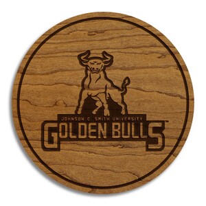 Johnson C. Smith University Golden Bulls Coaster – Crafted from Cherry or Maple Wood