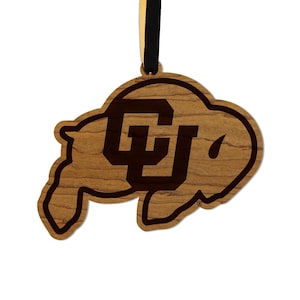 University of Colorado Buffaloes Ornament – Crafted from Cherry and Maple Wood