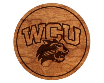 Western Carolina Catamounts Coaster – Crafted from Cherry or Maple Wood – Western Carolina University (WCU)