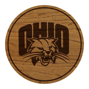 Ohio University Bobcats Coaster – Crafted from Cherry or Maple Wood – Ohio University Bobcats