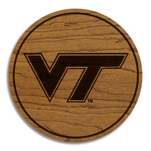 Virginia Tech University VT Coaster – Crafted from Cherry or Maple Wood
