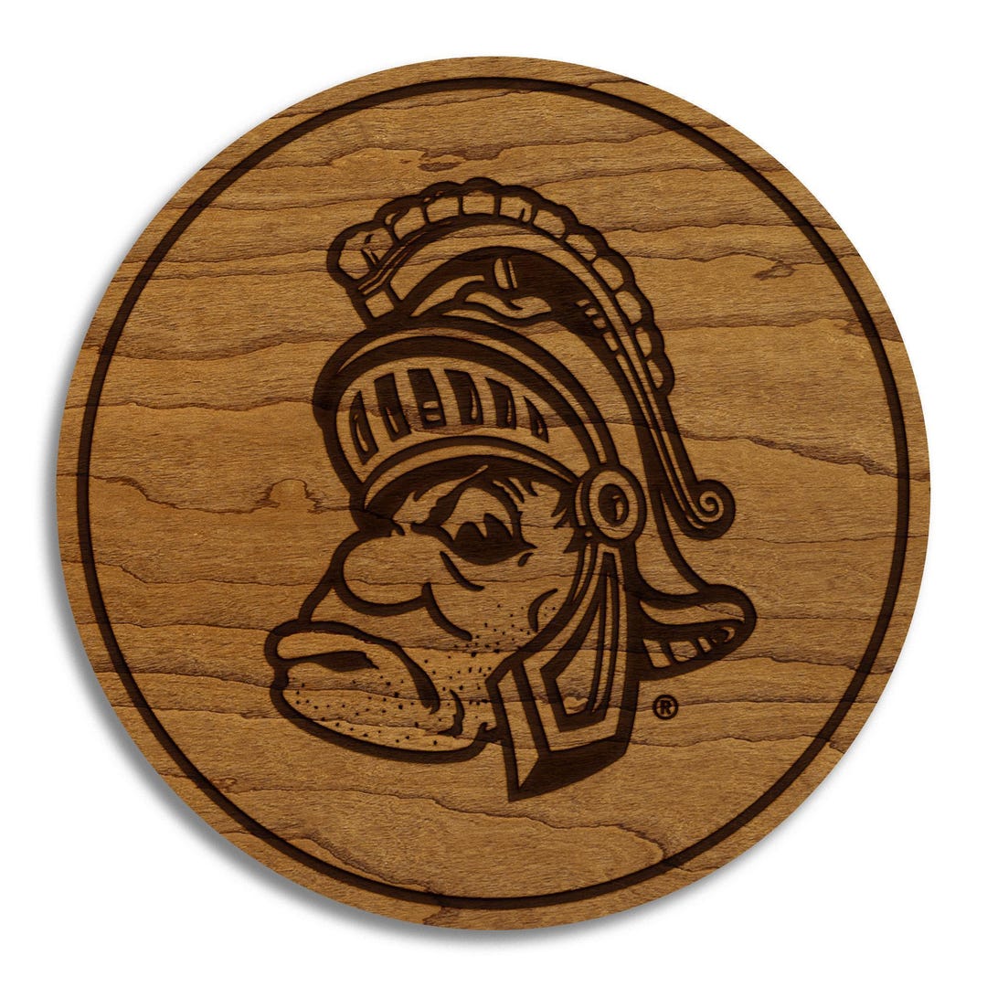 Michigan State University Vintage Sparty Coaster – Crafted From Cherry ...