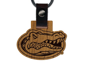 University of Florida Gators Wooden Keychain – Crafted from Cherry or Maple Wood