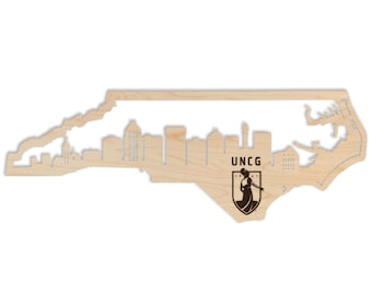University of North Carolina Greensboro Skyline Wall Hanging – Crafted from Cherry and  Maple Wood