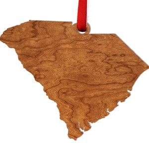 State Outline Ornament - All 50 States Available - Crafted from Cherry or Maple Wood