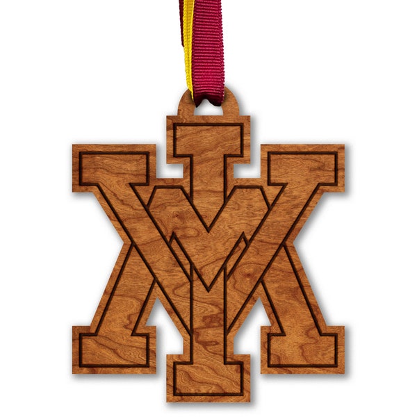 VMI Keydets Ornament – Crafted from Cherry and Maple Wood – Click to see Multiple Designs Available – Virginia Military Institute (VMI)