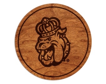 James Madison University Dukes Coaster – Crafted from Cherry or Maple Wood – James Madison University (JMU)