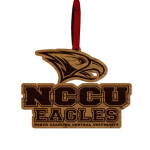 North Carolina Central University Eagles Ornament – Crafted from Cherry and Maple Wood – NCCU Eagles