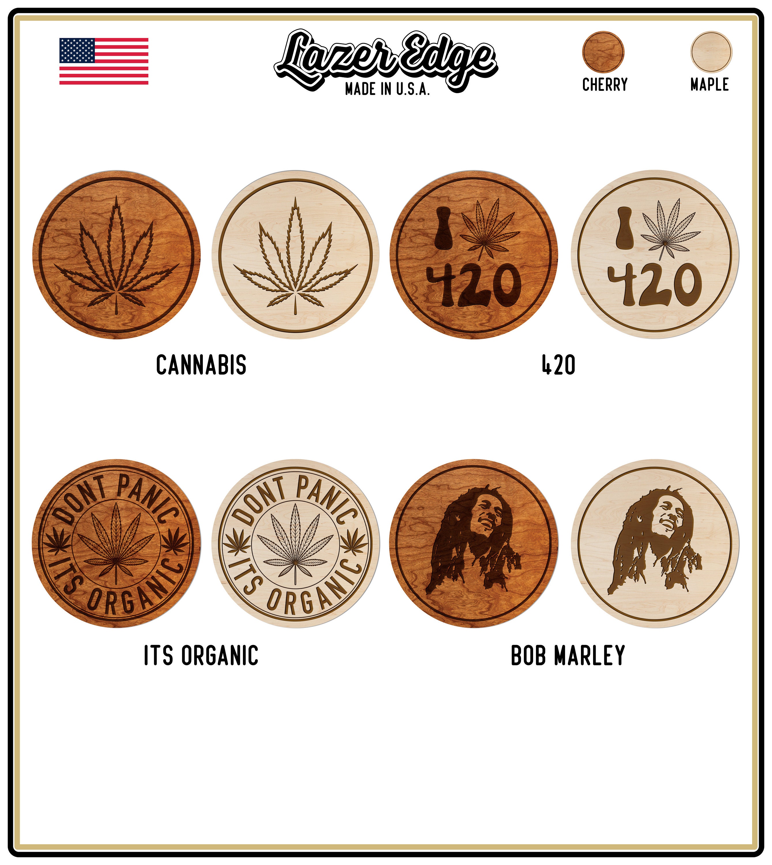 Tobacco Leaf Glass Coaster main image 0