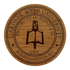 Gardner Webb University Seal Wall Hanging - Crafted from Cherry or Maple Wood