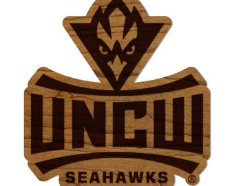 University of North Carolina at Wilmington Logo Magnet - Crafted from Cherry or Maple Wood