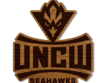 University of North Carolina at Wilmington Logo Wall Hanging – Crafted from Cherry and  Maple Wood