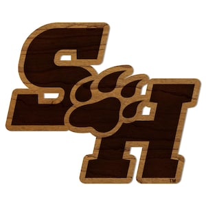 Imán Bearkat de la Universidad Estatal Sam Houston - Fabricado en madera de cerezo o arce - Sam Houston Bearkats