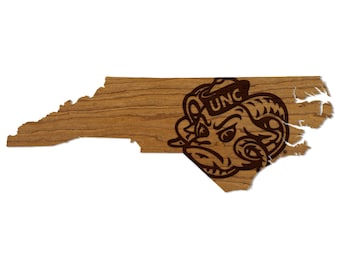 University of North Carolina Ramses on State Wall Hanging – Crafted from Cherry and  Maple Wood