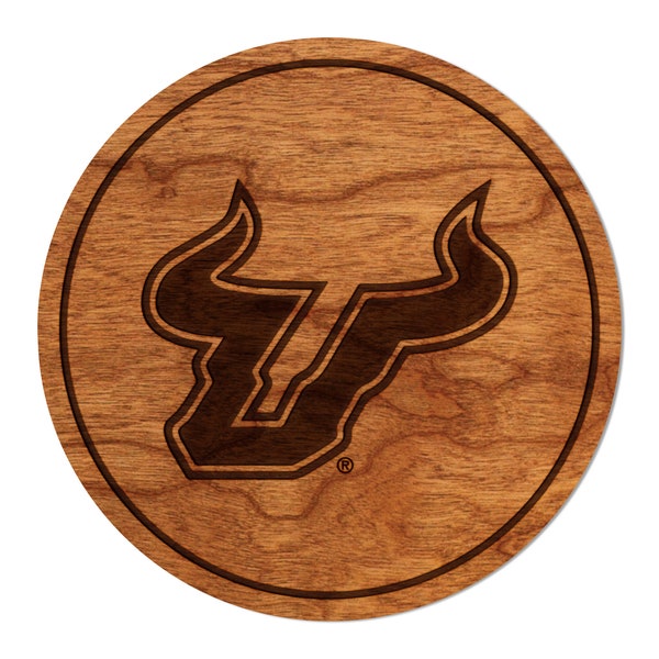 University of South Florida Coaster – Crafted from Cherry or Maple Wood – University of South Florida (USF)