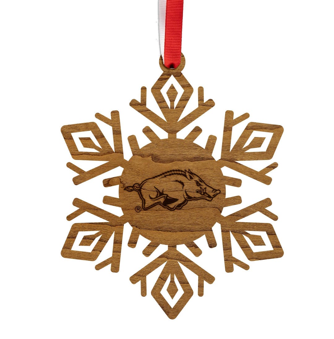 University of Arkansas Razorbacks Snowflake Ornament – Crafted From ...