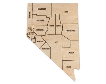 County State Map - All 50 States Available - Crafted from Cherry or Maple Wood