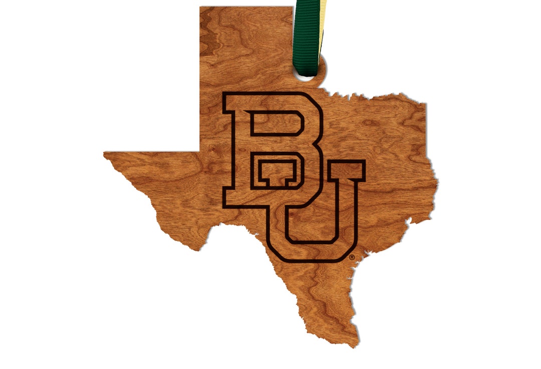 Baylor University BU on State Ornament – Crafted From Cherry and Maple ...