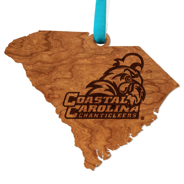 Coastal Carolina Chanticleers Ornament – Crafted from Cherry and Maple  Wood – Click to see Multiple Designs Available