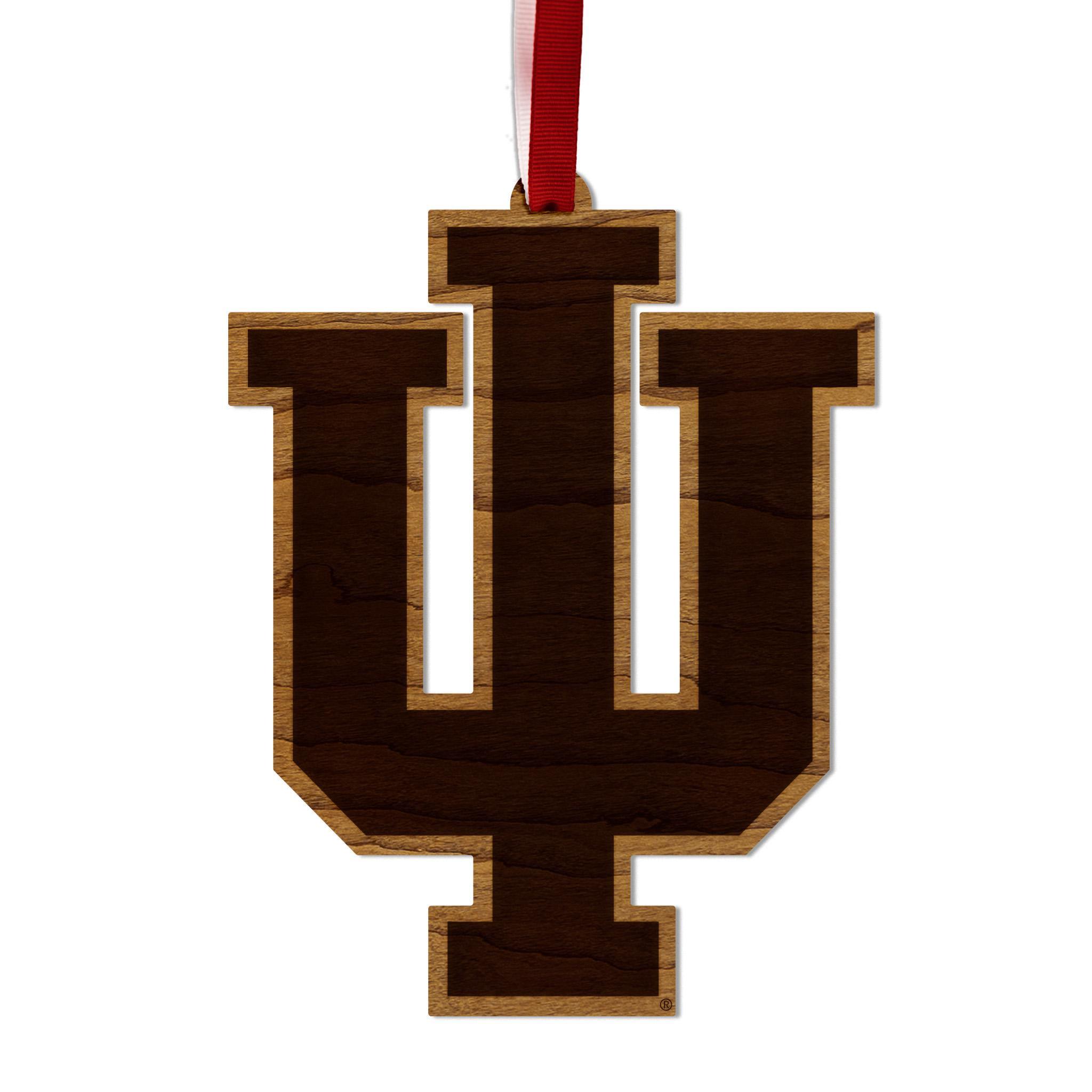 Indiana University IU Ornament – Crafted From Cherry and Maple