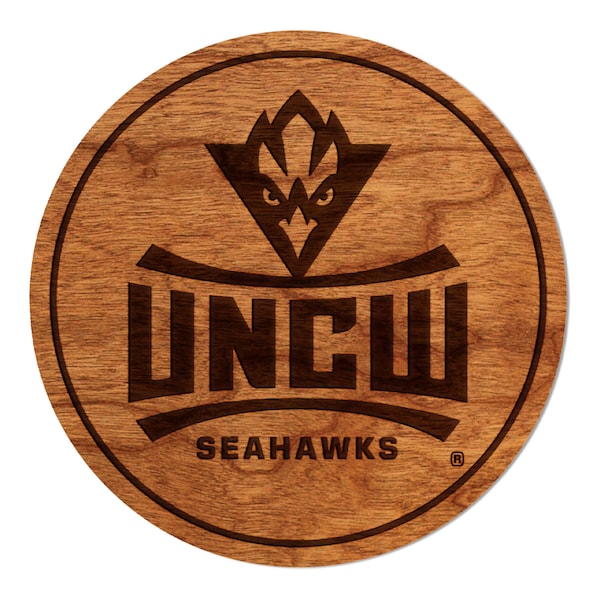 UNCW Seahawks Coaster – Crafted from Cherry or Maple Wood – University of North Carolina Wilmington (UNCW)