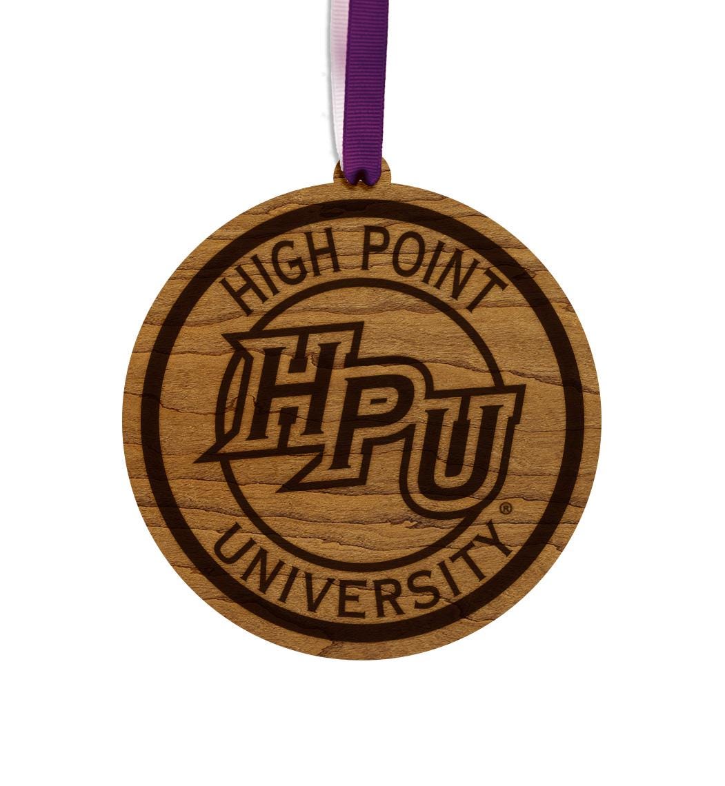High Point University HPU Ornament – Crafted from Cherry Wood or Maple Wood – High Point Panthers