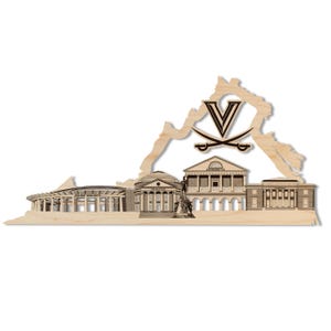 Plaque Murale En Bois Virginia – Peinte à La Main – Décor Multicolore