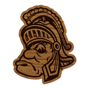 Michigan State University Vintage Sparty Magnet - Crafted from Cherry or Maple Wood - Michigan State Spartans