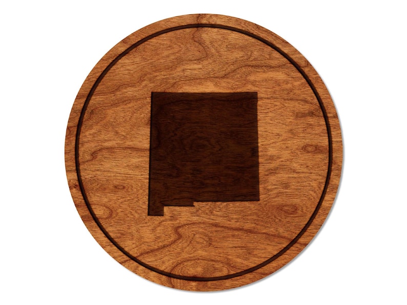 Crafted from Cherry or Maple Wood State Map Coaster All 50 States Available