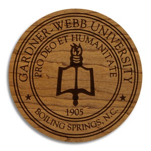 Gardner Webb University Seal Coaster – Crafted from Cherry or Maple Wood