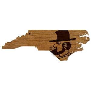 Appalachian State University Yosef Head on State Wall Hanging - Crafted from Cherry or Maple Wood - App State Mountaineers