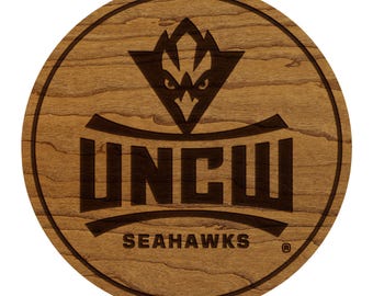University of North Carolina Wilmington Seahawks Coaster – Crafted from Cherry or Maple Wood