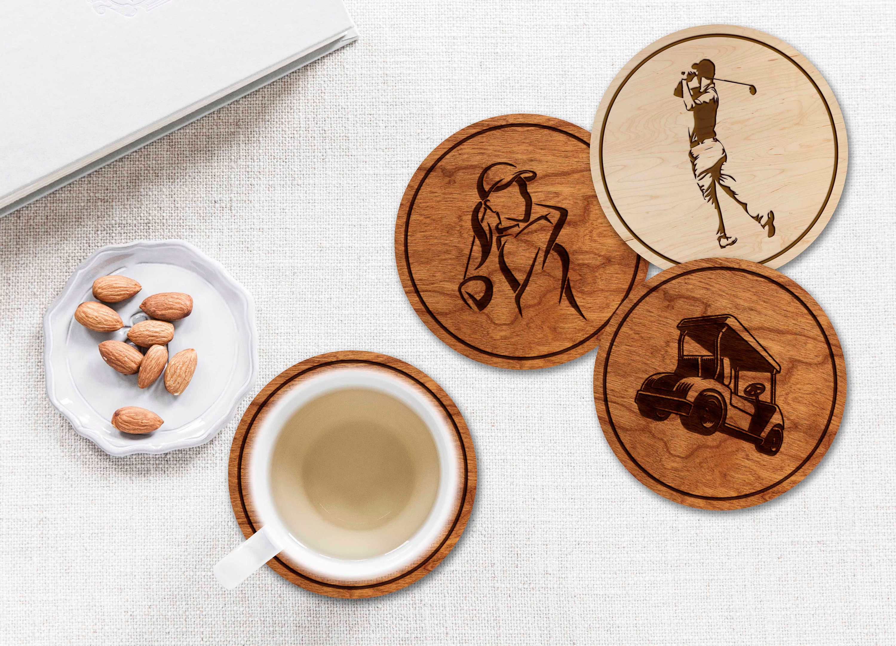 Golf Coaster Click to See Multiple Designs Crafted from Etsy