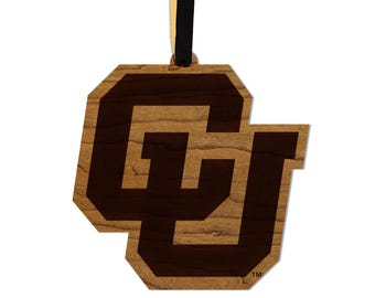 University of Colorado CU Ornament – Crafted from Cherry and Maple Wood