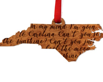Song Lyrics - North Carolina Ornament – Crafted from Cherry Wood
