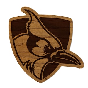 Johns Hopkins Blue Jay Shield Magnet - Crafted from Cherry or Maple Wood