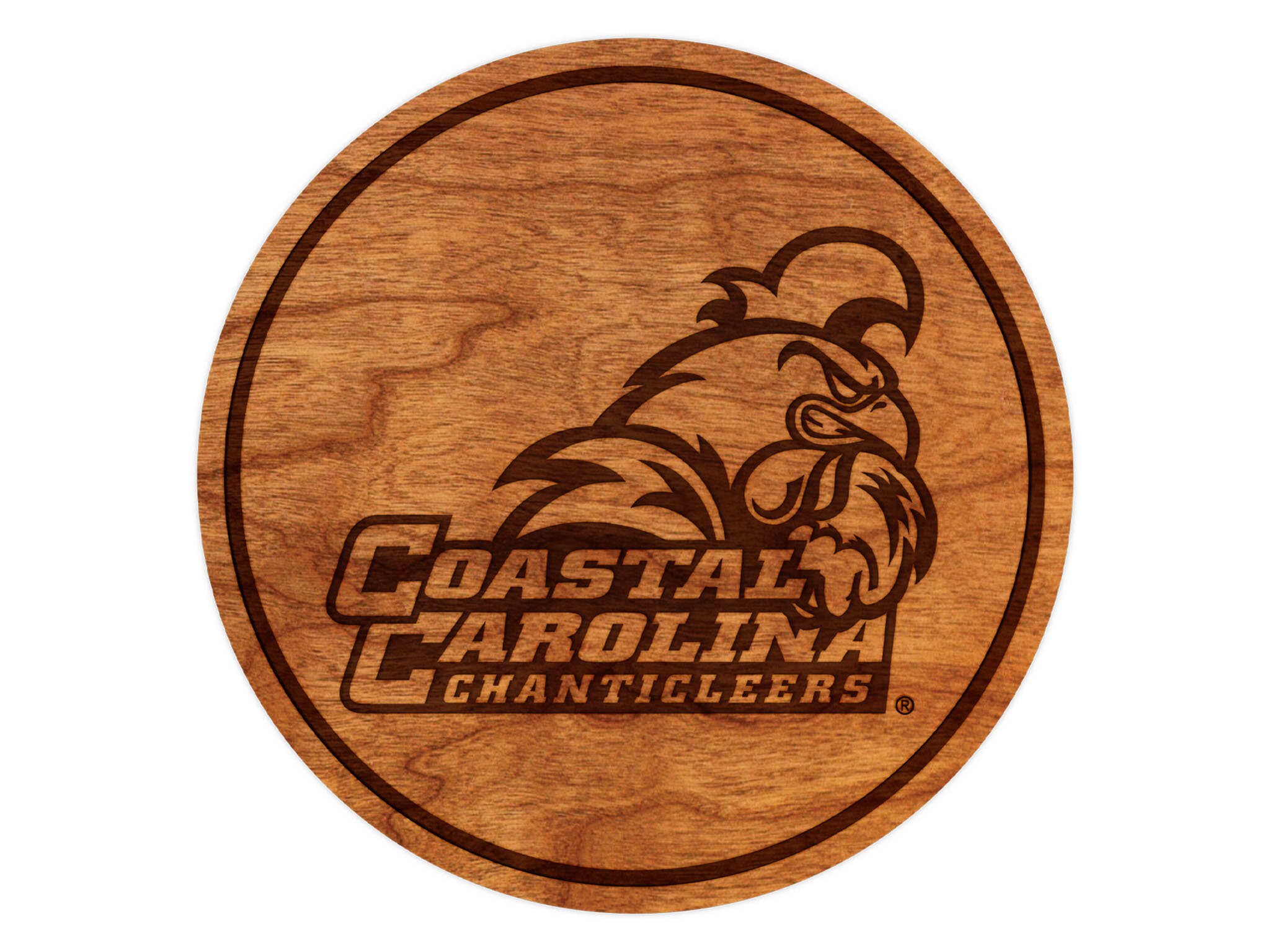 Coastal Carolina Chanticleers Coaster Crafted from Cherry or Etsy