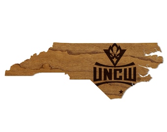 University of North Carolina at Wilmington Logo on State Magnet - Crafted from Cherry or Maple Wood
