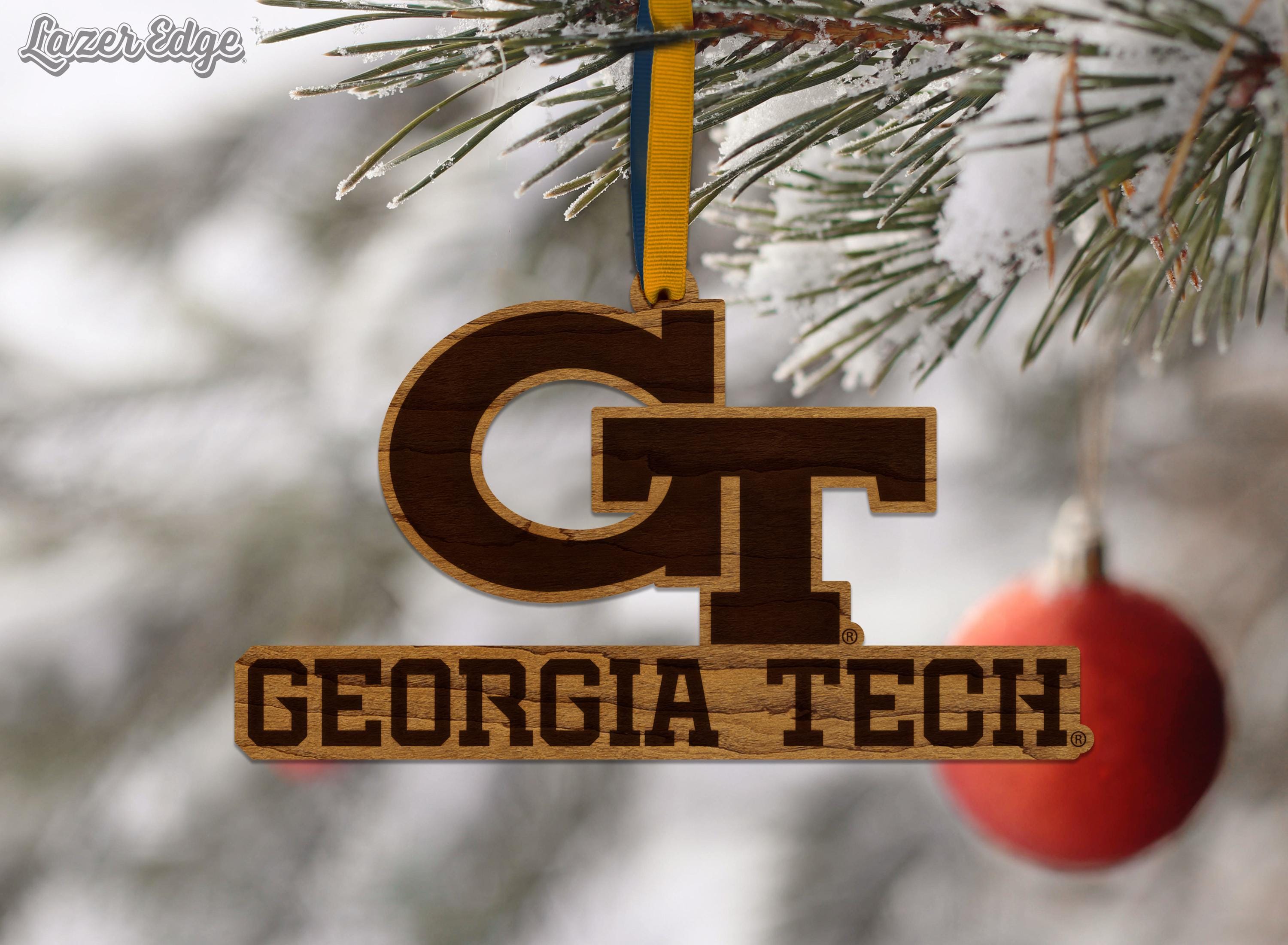 Georgia Tech Primary Logo Ornament - Crafted From Cherry or Maple