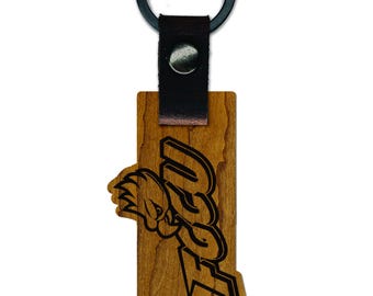 Florida Gulf Coast University Wooden Keychain – Crafted from Cherry or Maple Wood