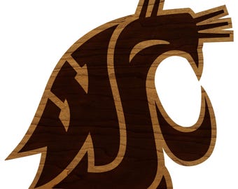 Washington State University Cougar Wall Hanging - Crafted from Cherry or Maple Wood