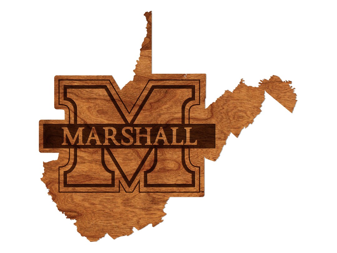 Marshall University MU Wall Hanging Crafted From Cherry and Maple Wood