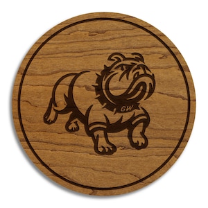Gardner Webb University Bulldog Coaster – Crafted from Cherry or Maple Wood