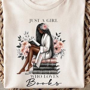 Black Girls Reading Clipart, Book Lover Clipart, Booktrover Clipart, Black Girl Reading, Girl With Coffee Clipart, Black Girl Art Introvert