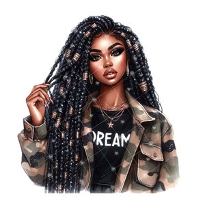 Black Woman Clipart,  Black Woman Motivational Sublimation File, Black woman with money png,  Glam Sublimation PNG, Tshirt Mugs