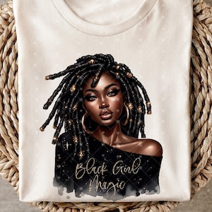 Black Girl Art PNG, Locs Clipart, Dreads Clipart, Black Woman Clipart, Black Girl Shirt PNG, Black Girl magie, motiverend, sublimatie
